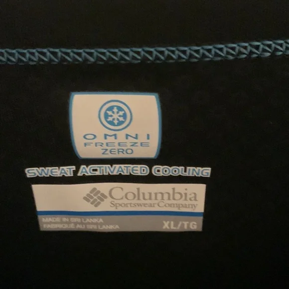 Columbia omni freeze sweat activated cooling shirt black size XL - Picture 2 of 3